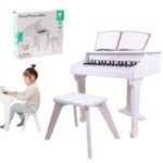 Duże pianino fortepian dla dzieci z krzesełkiem i książeczką do nauki, zabawka dla dzieci, Classic World