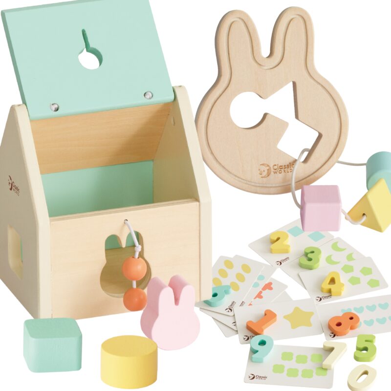 Pastelowy zestaw dla niemowląt box pierwsze zabawki do nauki od 6 do 12 miesiąca, zabawka dla dzieci, Classic World