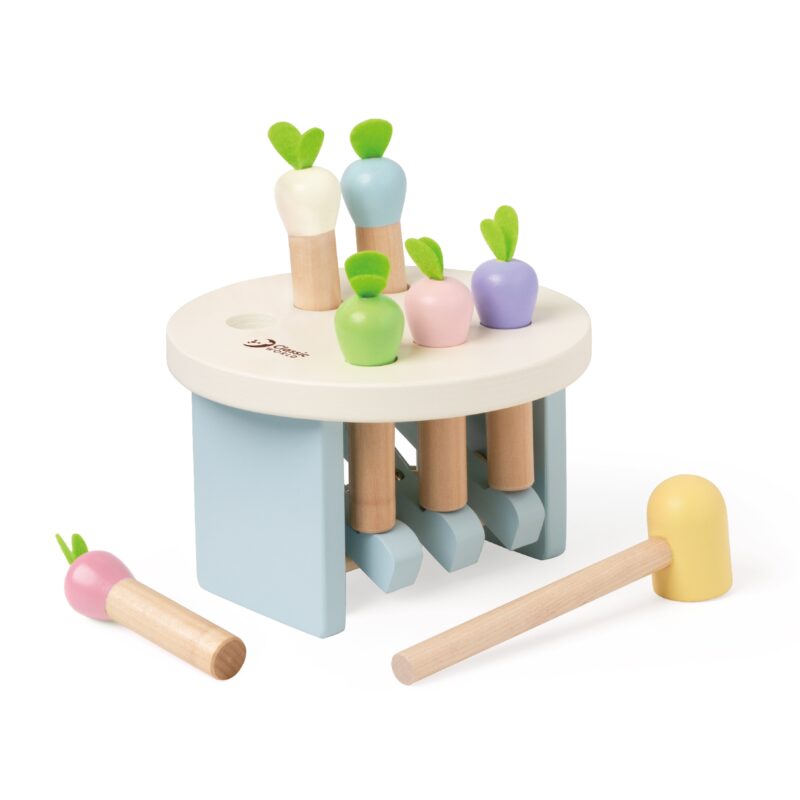 Drewniana zabawka uderz marchewkę z młotkiem 8 el., zabawka dla dzieci, Classic World