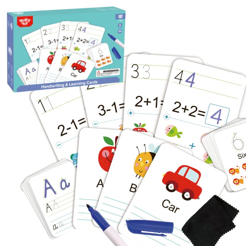 Karty edukacyjne fiszki do nauki pisania, zabawka dla dzieci, Tooky Toy