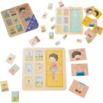 Tablica edukacyjna ciało ludzkie układanka klocki puzzle dla dzieci dopasuj Montessori 19 el., zabawka dla dzieci, Classic World